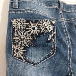 ZCO Bedazzled Sequined Rhinestone Studded Glam Jeans Juniors Size 11
